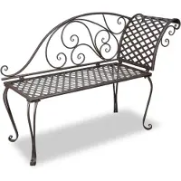Helloshop26 - Gartenliege 128 cm antikbrauner Stahl