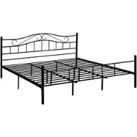 Décoshop26 - Doppelbett mit schwarz beschichtetem Stahlrahmen und Lattenrost aus Metall 180 x 200 cm 03_0002672