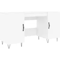 Helloshop26 - Schreibtisch Tisch Arbeitsplatz Computermöbel Arbeitszimmer 140 x 50 x 75 cm weißes Holzwerkstoff 02_0023518