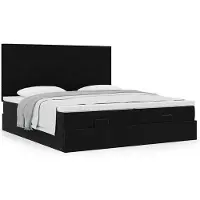 vidaXL Ottoman-Bett mit Matratzen Schwarz 200x200 cm Samt