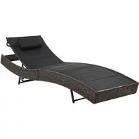 Helloshop26 - Sonnenliege Deckstuhl Sonnenbett Gartenbett Terrassenmöbel gewebtes Harz und Textilene braun 02_0012921