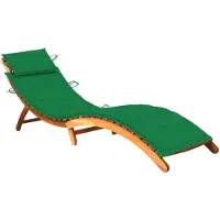 Helloshop26 - Sonnenliege Deckstuhl Sonnenbett Gartenbett Terrassenmöbel mit Kissen massives Akazienholz 02_0012380