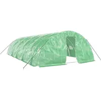 Helloshop26 - Gewächshauszelt für Pflanzen Blumen und Gemüse mit Stahlrahmen 50 m2 10 x 5 x 2,3 m grün 02_0044604