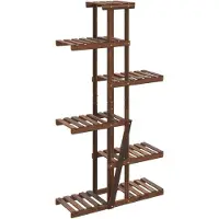 Helloshop26 - Blumenständer/Pflanzenschrank 75 x 25 x 140,5 cm massives Tannenholz braun 02_0045216