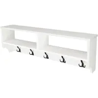 Helloshop26 Kleiderständer mit 15 Haken 120 x 22 x 37 cm weiß 03_0008186