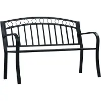 Helloshop26 - Gartenbank Terrassenmöbel 125 cm schwarzer Stahl