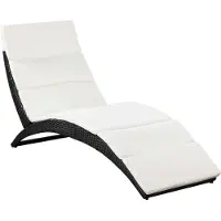 Helloshop26 - Sonnenliege Deckstuhl Sonnenbett Gartenbett Terrassenmöbel klappbare Gartenmöbel mit Kissen schwarzes Kunstharzgewebe 02_0012858
