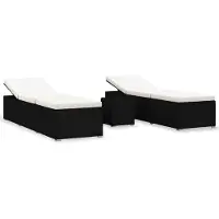 Helloshop26 - 3-teiliges Garten-Lounge-Set mit Beistelltisch schwarzes Rattan-Kunstharz