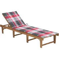Helloshop26 - Sonnenliege Deckstuhl Sonnenbett Gartenbett Terrassenmöbel klappbare Gartenmöbel mit Kissen massives Akazienholz 02_0012836