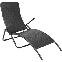 Helloshop26 - Sonnenliege Deckstuhl Sonnenbett Gartenbett Terrassenmöbel klappbare Gartenmöbel schwarzes Kunstrattan 02_0012895
