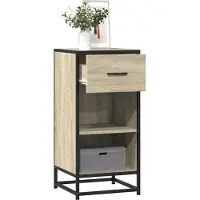 vidaXL Sideboard Sonoma-Eiche 35,5x35x76 cm Holzwerkstoff und Metall