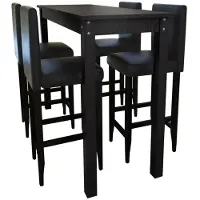 Helloshop26 Set von 4 Barhockern mit hohem Tisch schwarz 1202004