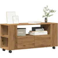 vidaXL TV-Schrank mit Rollen Artisan-Eiche 102x34,5x43cm Holzwerkstoff