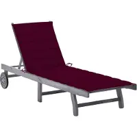 Helloshop26 - Sonnenliege Deckstuhl Sonnenbett Gartenbett Terrassenmöbel mit Kissen massives Akazienholz grau 02_0012474