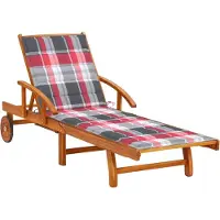Helloshop26 - Sonnenliege Deckstuhl Sonnenbett Gartenbett Terrassenmöbel mit Kissen massives Akazienholz 02_0012372