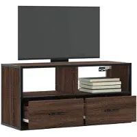 vidaXL TV-Schrank Braun Eiche 80x31x39,5 cm Holzwerkstoff und Metall