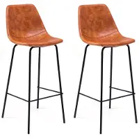 Happy Garden 2erSet Vintage-Barhockern LUCIEN cognac - Sitzhöhe 75cm
