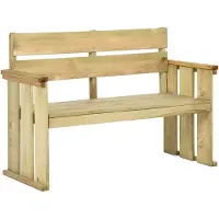 Helloshop26 - Gartenbank Terrassenmöbel 121 cm imprägniertes Kiefernholz