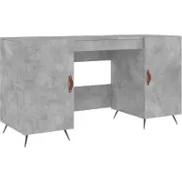 Helloshop26 - Schreibtisch Tisch Arbeitsplatz Computermöbel Arbeitszimmermöbel 140 x 50 x 75 cm Holzwerkstoff grau 02_0023839