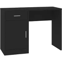 Helloshop26 - Schreibtisch Tisch Arbeitsplatz Computertisch Arbeitsmöbel mit Schublade und Schrank 100 x 40 x 73 cm schwarzes 02_0023454
