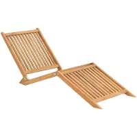 Helloshop26 - Sonnenliege Deckstuhl Sonnenbett Gartenbett Terrassenmöbel Massivholz Teak 02_0012715