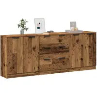 vidaXL Sideboards 3 Stk. Altholz-Optik 60x30x70 cm Holzwerkstoff