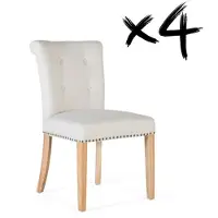 GINER Y COLOMER Set mit 2 Sanya-Stoffstühlen, 87 cm x 50 cm x 64 cm