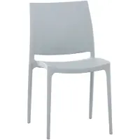 Décoshop26 - Einfach gestalteter stapelbarer Gartenstuhl aus grauem Kunststoff 10_0001367