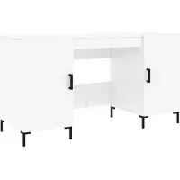 Helloshop26 - Schreibtisch Tisch Arbeitsplatz Computermöbel Arbeitszimmer Hochglanzlackierung 140 x 50 x 75 cm weißes Holzwerkstoff 02_0023544