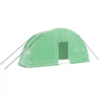 Helloshop26 - Gewächshauszelt/Überdachung für Pflanzen Blumen und Gemüse mit Stahlrahmen 12 m2 6 x 2 x 2,85 m grün 02_0044540