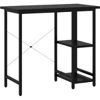 Helloshop26 - Computertisch Arbeitsplatz Computermöbel Computerarbeitsplatz 80 x 40 x 72 cm MDF und schwarzes Metall 02_0023748