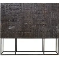 GINER Y COLOMER Jeroglificonschrank aus Mangoholz, 160 cm x 180 cm x 40 cm