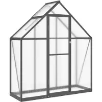 Helloshop26 - Gewächshauszelt für Pflanzen Blumen und Gemüse mit Grundrahmen 169 x 58 x 195 cm anthrazitfarbenes Aluminium 02_0044492