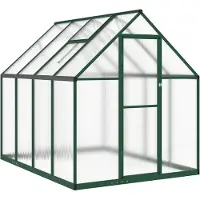 Helloshop26 - Gewächshauszelt für Pflanzen Blumen und Gemüse mit Grundrahmen 224 x 169 x 195 cm grünes Aluminium 02_0044497