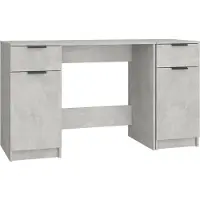 Helloshop26 - Schreibtisch Arbeitsplatz Computermöbel Arbeitszimmer mit Seitenschrank Holzwerkstoff grau 02_0023395