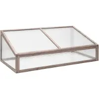 Helloshop26 - Gewächshauszelt für Pflanzen Blumen und Gemüse 110 x 58,5 x 39 cm graues Tannenholz