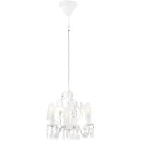 Helloshop26 Kristallpendelleuchte 40 Watt Metall und Kunststoff Weiß 03_0002812