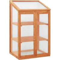 Helloshop26 - Gewächshauszelt für Pflanzen Blumen und Gemüse 60 x 45 x 100 cm braunes Tannenholz