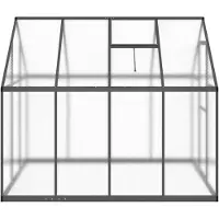 Helloshop26 - Gewächshauszelt für Pflanzen Blumen und Gemüse mit Grundrahmen 224 x 169 x 195 cm anthrazitfarbenes Aluminium