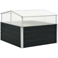 Helloshop26 - Gewächshaus 100 x 100 x 77 cm verzinkter Stahl anthrazit 02_0001737