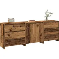 vidaXL 3-tlg. Sideboard Altholz-Optik Holzwerkstoff