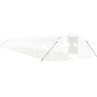 Helloshop26 - Gewächshaus Zelt Pflanzenunterstand Blumen Gemüse mit Stahlrahmen 88 m2 22 x 4 x 2 m weiß 02_0044639