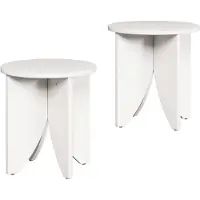 vidaXL Couchtisch 2 stk. Weiß 41,5 x 41,5 x 44 cm