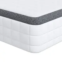 vidaXL Matratze Weiß und Grau 90 x 200 cm Bonell Feder
