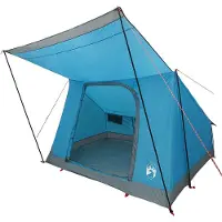 vidaXL Campingzelt mit Dach mit Speicher Blau 223 x 163 x 130 cm Taft