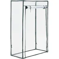 Helloshop26 Tomatengewächshaus Terzigno aus Stahl und PVC mit Reißverschlusstür 100 x 50 x