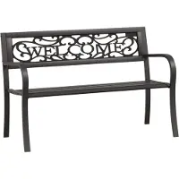 Helloshop26 - Gartenbank Terrassenmöbel 125 x 53 x 77 cm schwarzer Stahl