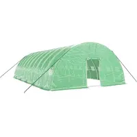 Helloshop26 - Gewächshauszelt für Pflanzen Blumen und Gemüse mit Stahlrahmen 60 m2 10 x 6 x 2,85 m grün 02_0044612