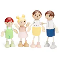 New Classic Toys Miniaturpuppen aus Holz - NEUE KLASSISCHE SPIELZEUG - 4 Figuren - 12 cm - Beige - Für Kinder ab 3 Jahren