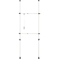 Helloshop26 Teleskopischer, verstellbarer Kleiderständer 305 cm weiß 03_0003505